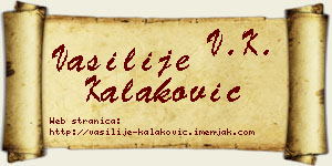 Vasilije Kalaković vizit kartica